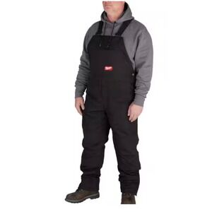 Milwaukee FREEFLEX Insulated Bib Overalls Black Worn Twice Workwear Mens Sz L